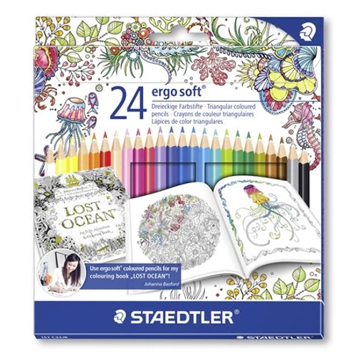 STAEDTLER "Ergo Soft" Johanna Basford limted.háromszögletű színesceruza készlet 24db